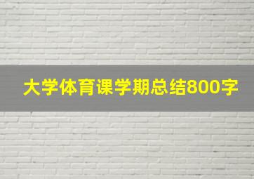 大学体育课学期总结800字