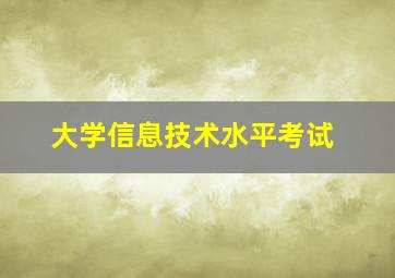 大学信息技术水平考试