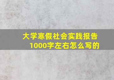 大学寒假社会实践报告1000字左右怎么写的