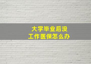 大学毕业后没工作医保怎么办