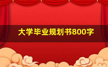 大学毕业规划书800字