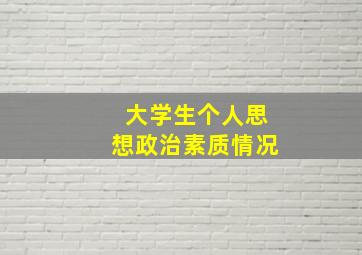 大学生个人思想政治素质情况