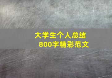 大学生个人总结800字精彩范文