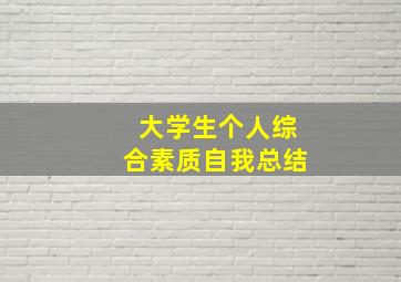 大学生个人综合素质自我总结