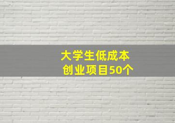 大学生低成本创业项目50个