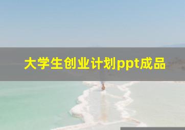 大学生创业计划ppt成品