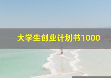 大学生创业计划书1000