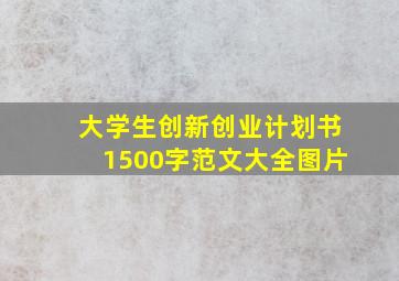 大学生创新创业计划书1500字范文大全图片