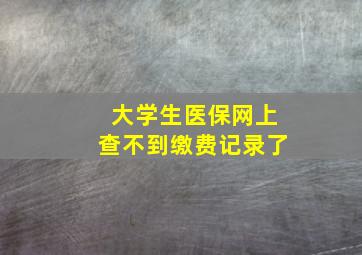 大学生医保网上查不到缴费记录了