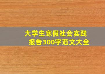 大学生寒假社会实践报告300字范文大全