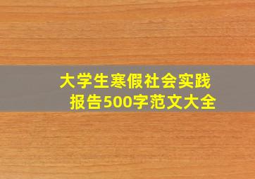 大学生寒假社会实践报告500字范文大全