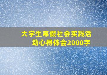 大学生寒假社会实践活动心得体会2000字