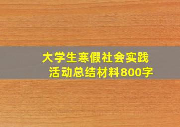 大学生寒假社会实践活动总结材料800字