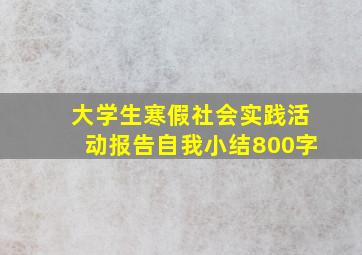 大学生寒假社会实践活动报告自我小结800字