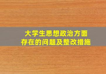 大学生思想政治方面存在的问题及整改措施