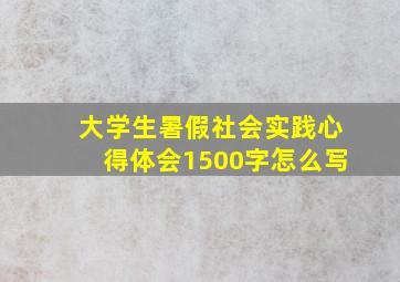 大学生暑假社会实践心得体会1500字怎么写