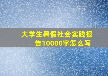 大学生暑假社会实践报告10000字怎么写