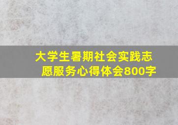 大学生暑期社会实践志愿服务心得体会800字