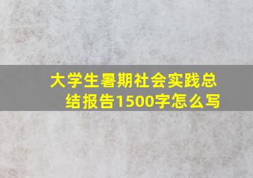 大学生暑期社会实践总结报告1500字怎么写