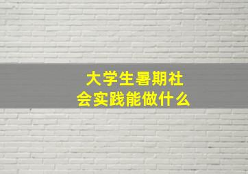 大学生暑期社会实践能做什么