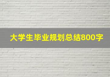 大学生毕业规划总结800字