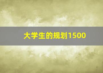 大学生的规划1500