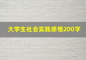 大学生社会实践感悟200字