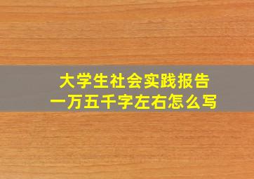 大学生社会实践报告一万五千字左右怎么写