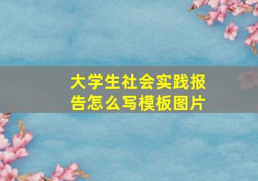 大学生社会实践报告怎么写模板图片