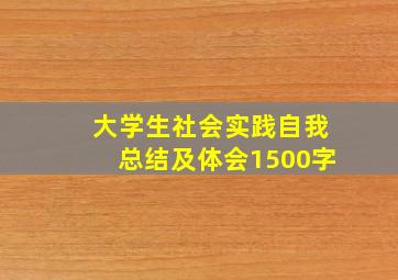 大学生社会实践自我总结及体会1500字