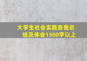 大学生社会实践自我总结及体会1500字以上