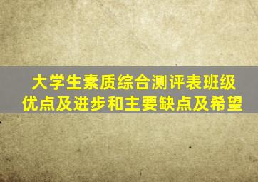 大学生素质综合测评表班级优点及进步和主要缺点及希望