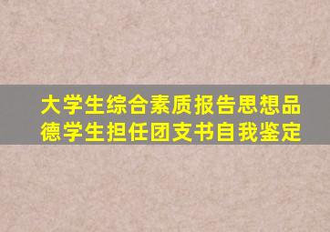 大学生综合素质报告思想品德学生担任团支书自我鉴定