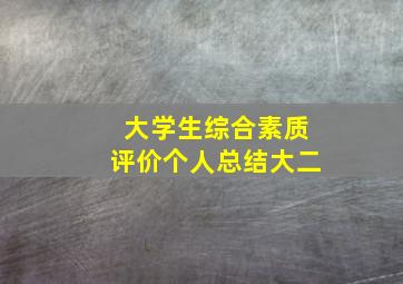 大学生综合素质评价个人总结大二