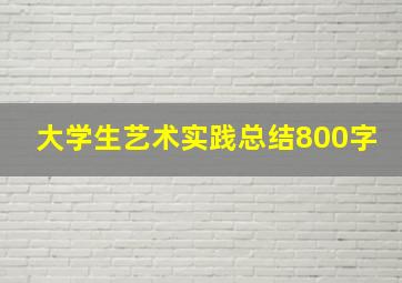 大学生艺术实践总结800字