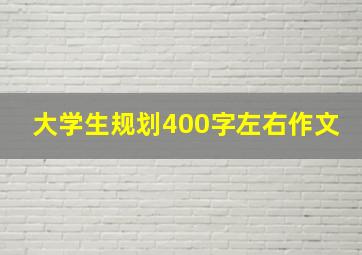 大学生规划400字左右作文