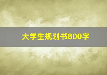 大学生规划书800字