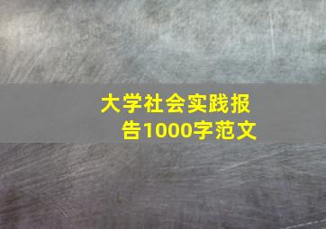 大学社会实践报告1000字范文