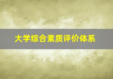 大学综合素质评价体系