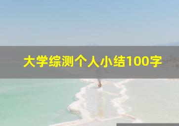 大学综测个人小结100字