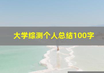 大学综测个人总结100字