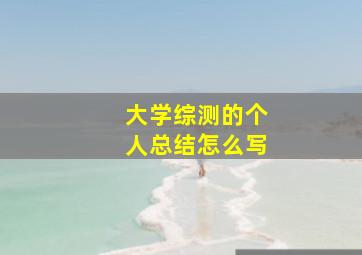 大学综测的个人总结怎么写