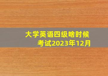 大学英语四级啥时候考试2023年12月