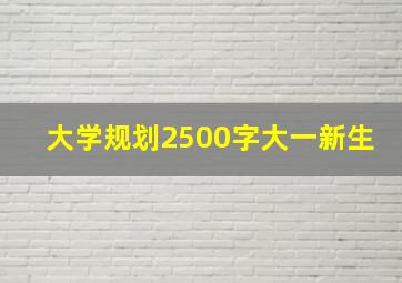 大学规划2500字大一新生