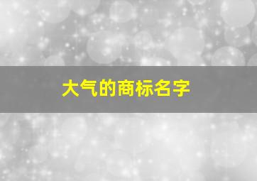 大气的商标名字