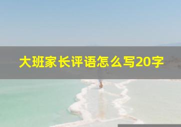 大班家长评语怎么写20字