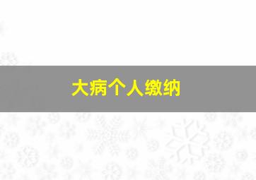 大病个人缴纳