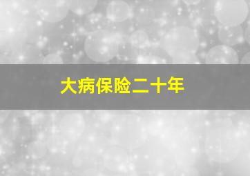 大病保险二十年