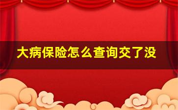 大病保险怎么查询交了没