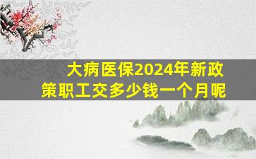 大病医保2024年新政策职工交多少钱一个月呢